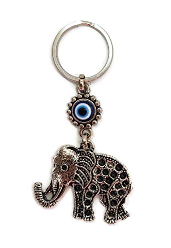 Mystic Jewels - Llavero Ojo Turco Elefante - Amuleto Buene Suerte - Good Luck Keychain - para Regalar