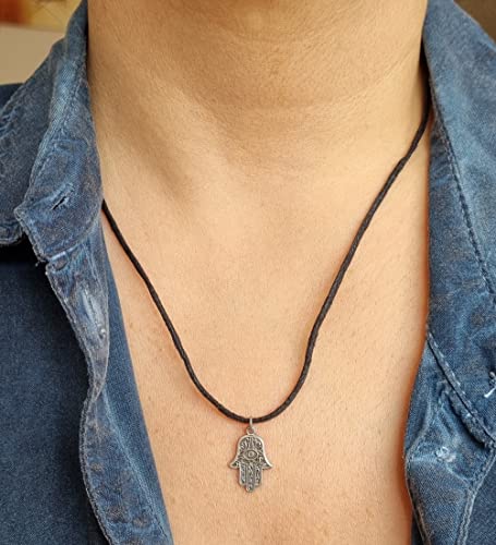 MYSTIC JEWELS - Colgante Mano de Fatima (Hamsa) para buena suerte y mal de ojo, mujeres y hombres, regalar (Modelo 3)